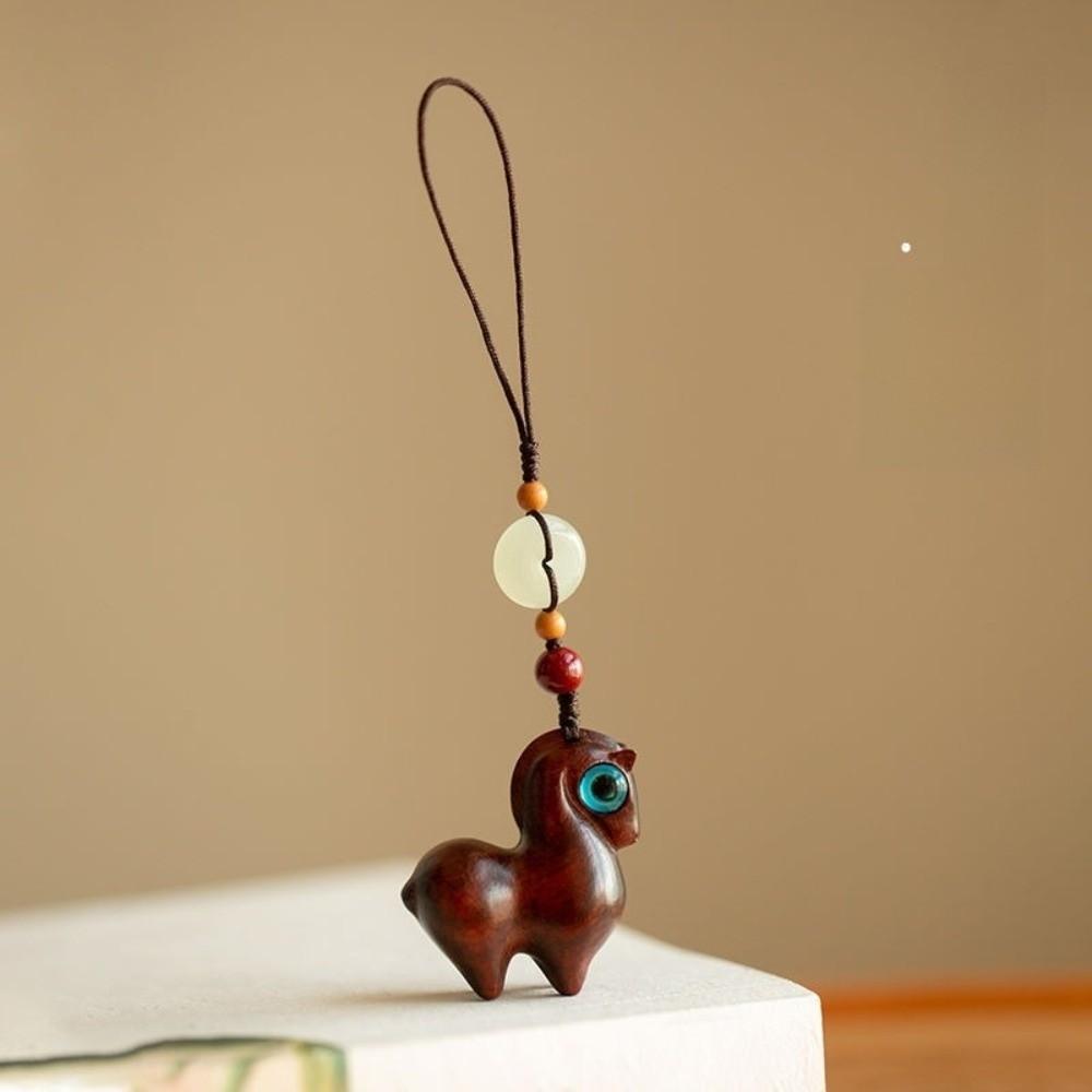 Sternzeichen Taschenanhänger Sandelholz Chinesischer Stil Schlüsselanhänger Niedlich Holz Handykette Autoschlüsselanhänger