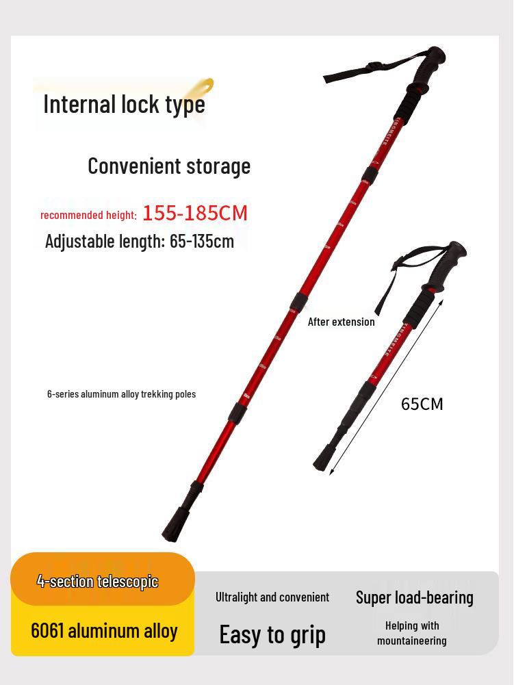 Kids' Folding Trekking Poles: Aluminum, Non-slip, Shock-Absorbing Design for Outdoor Hiking