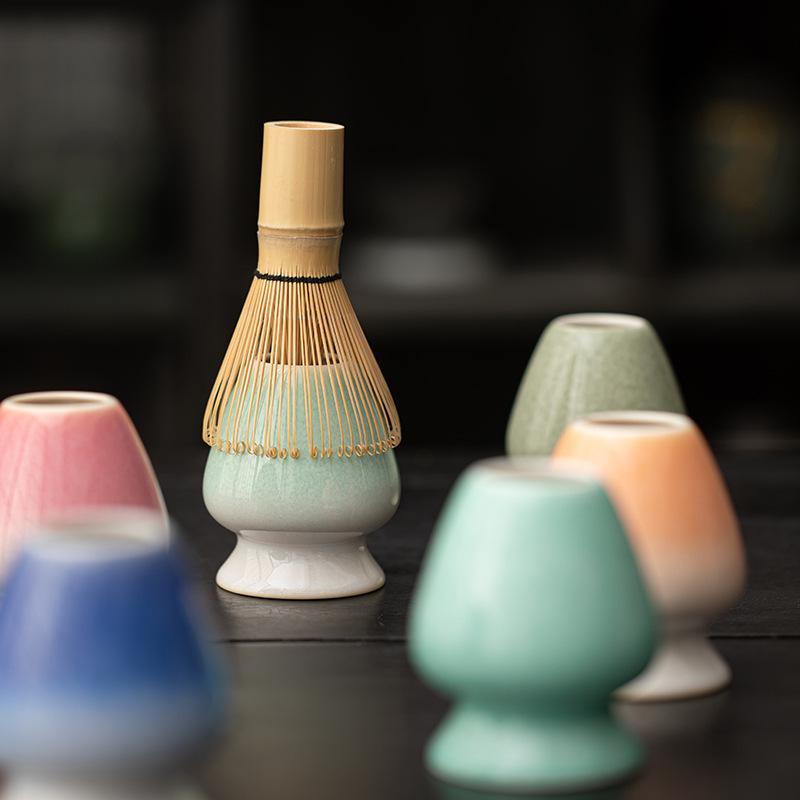 Imitation Song Dynasty Japanese Ceramic Matcha Chasen Stand and Tea Brush Holder