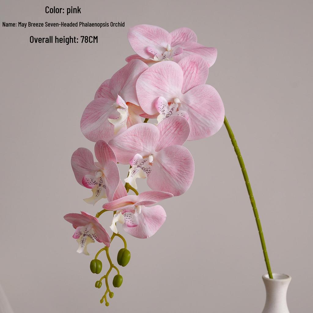 May Breeze Seven-Head Phalaenopsis Artificial Flowers for Wedding & Home Decor