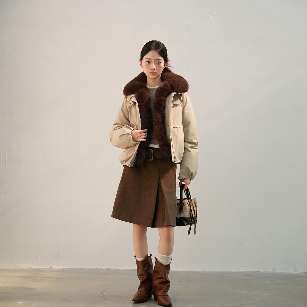 Fashion Short Winter Faux Fur Coat for Women Korean Style Classic Young Elegant Cotton Padded Jacket Versatile Warm Outerwear