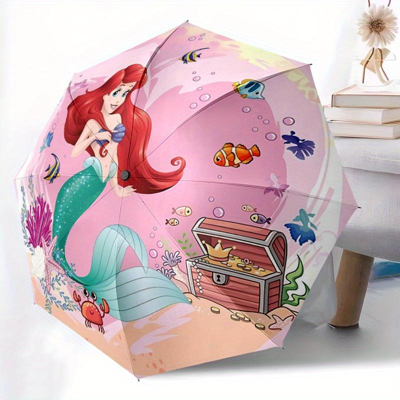 1pc Mermaid Adventure: Automatic Opening/Closing Umbrella with Portable Tri-Fold Design, 8-Bone Iron Frame - Outdoor, for Fans, Travelers, E