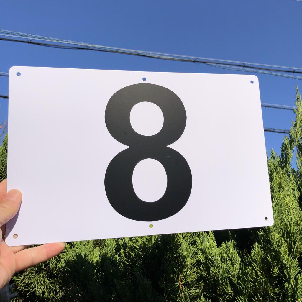 Numbered Sign Plates "1-10" White | 315 x 200mm White PVC Resin Board | Number Display Plates Parking Number Signs for Monthly/Contract Parking | 6 Mo