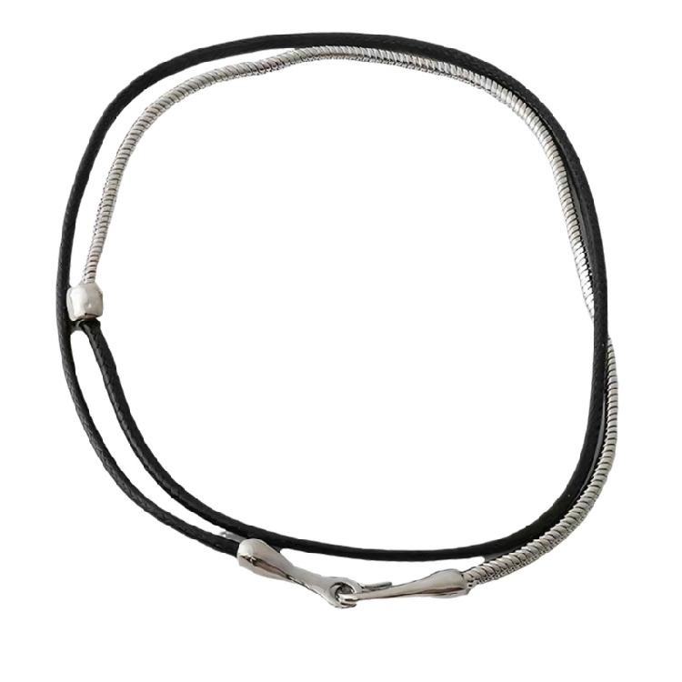 

Metal Leather Blend Snake Chain Necklace For Daily Wear And Special Occasions