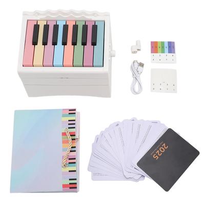 2025 Piano Calendar 15 Keys 27 Cards 52 Music Scores USB Rechargeable Playable Piano Calendar