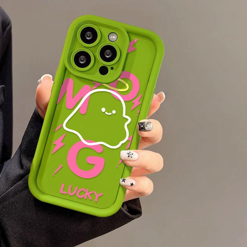 Letter Little Ghost Applicable to iPhone17PorMax Mobile Phone Case 14 Apple 13 Frosted 12/15 Premium Generation