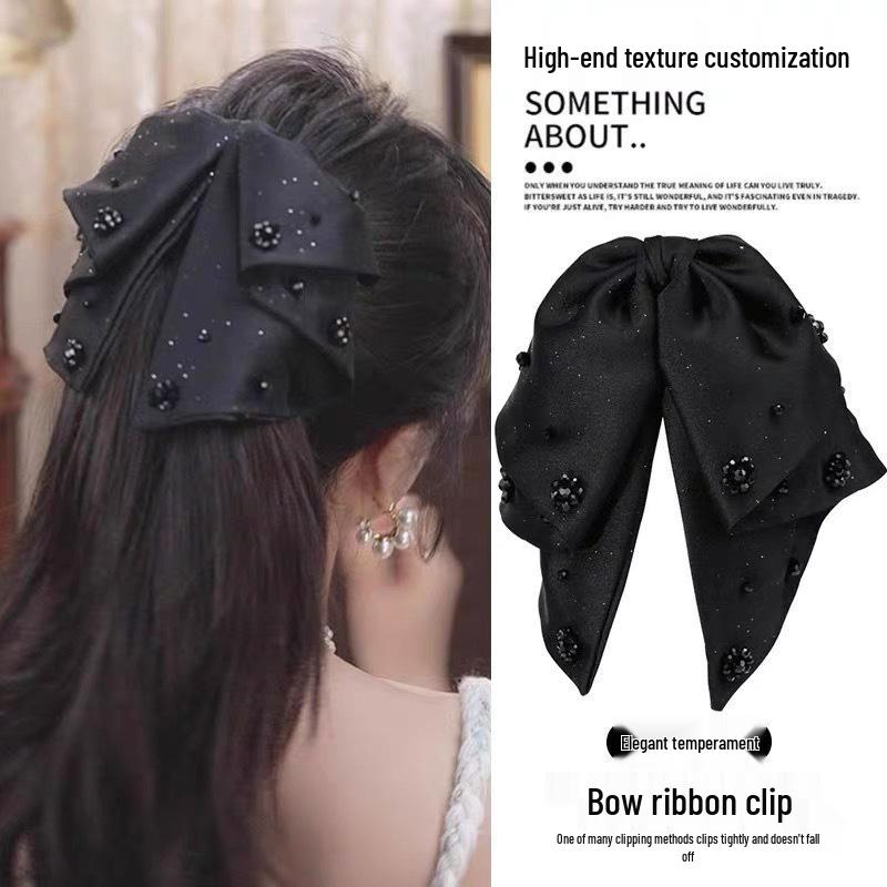 

Роскошная женская сверкающая заколка для волос в виде банта-ленты для хвостика