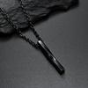 Personality Geometric Square Spiral Pendant Necklace for Mens Hip Hop Rock Chokers Stainless Steel Chain Punk Party Jewelry Gift
