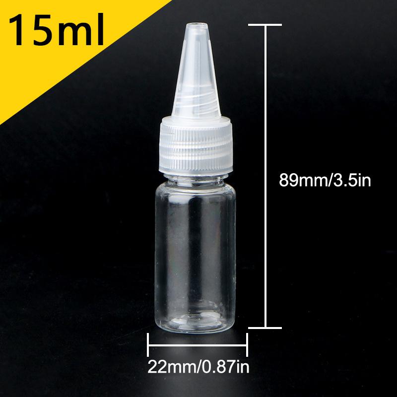 3-100Ml Empty Dropper Bottle Transparent Plastic Refillable Nozzle Dropper With Cap Squeeze Bottle Tattoo Pigment Ink Containers