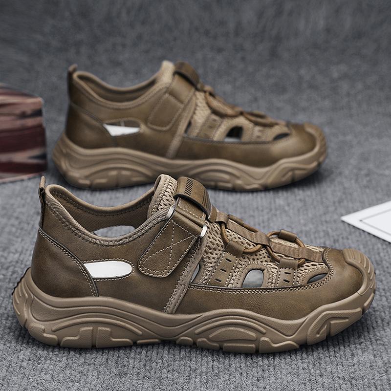 

CYYTL Летние мужские сандалии Повседневная обувь Пляжные кроссовки Для улицы Ходьба Комфорт Роскошный Дизайнерская Кожа Мода Дышащие Спортивные 44