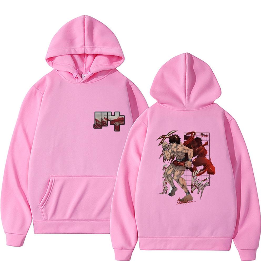 Japanese Anime Baki The Grappler Yujiro Hanma Double Sided Print Hoodie Unisex Women Fashion Casual Sweatshirt Male Fleece Hoodies