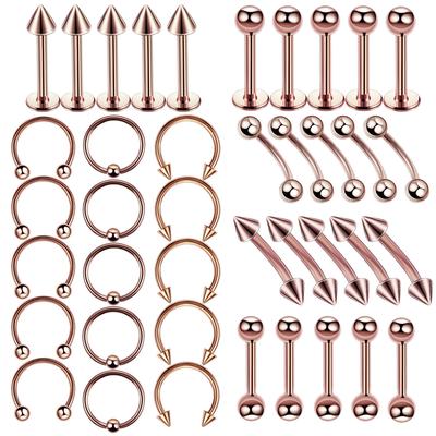 1Set Stainless Steel Nose Staple Lip Staple Set Popular Nose Ring Earring Piercing Jewelry