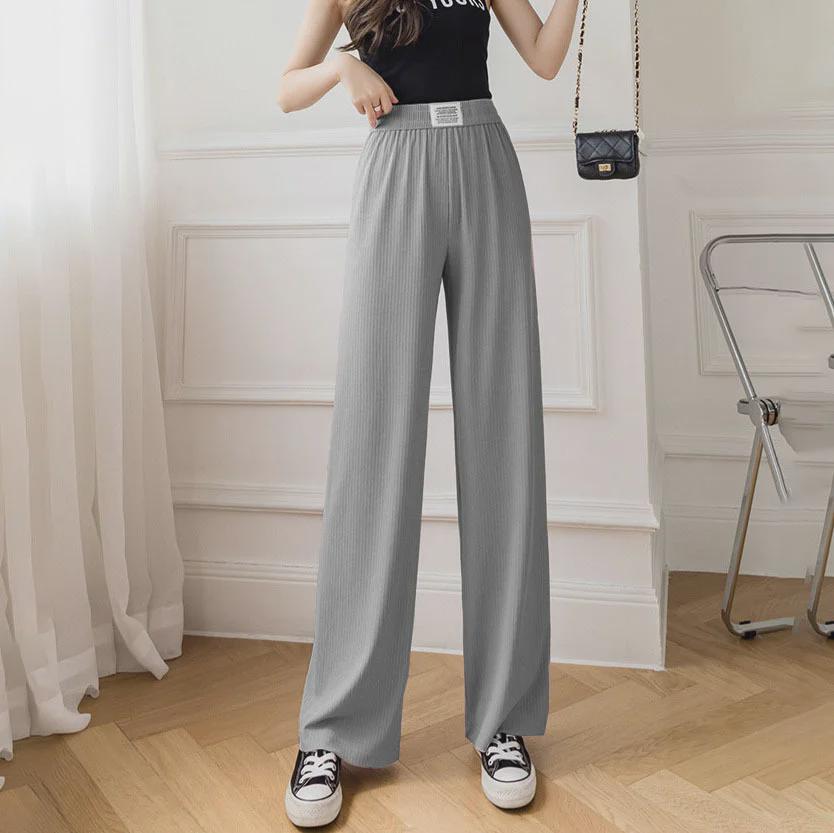 

Повседневные брюки Ice Silk Wide-Leg - Женские облегающие брюки с высокой талией на весну и лето One Size (Suitable for 80-140 jin)