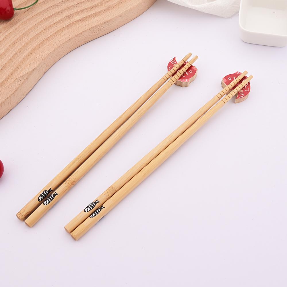 5 Pairs Bamboo Wooden Chopsticks Chinese Food Tableware Japanese Sushi Sticks Washable Dishes Kitchen Accessories Set