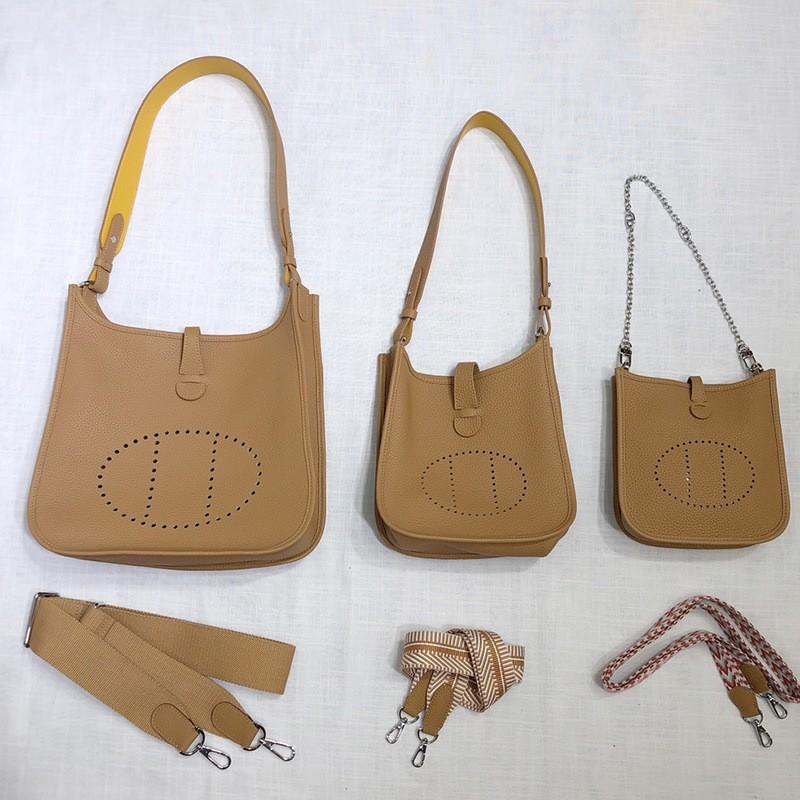 First Layer Cowhide Evelyn Bag Genuine Leather Women's Bag Lychee Patterned Bucket Bag Mini Casual Shoulder Crossbody Bag