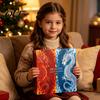 Educational Countdown Calendar Christmas Dragon Advent Calendar, 24 Days 2D Flat Acrylic Ornaments for Kids Fantasy Hanging Pendants Wall Window Tree