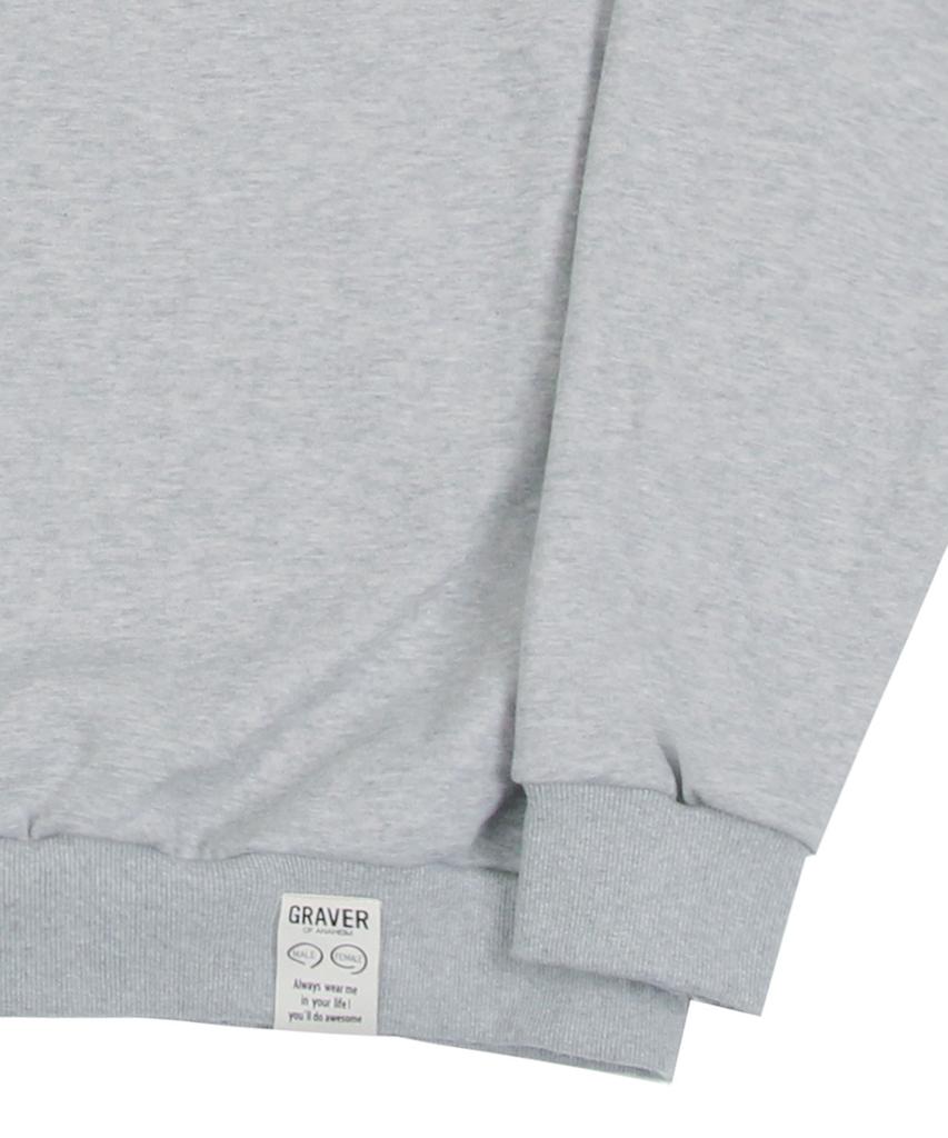 GRAVER [Unisex] Small Double Drawing Smile Sweatshirt_Gray
