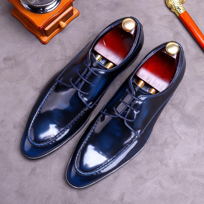 Luxury Patent Leather Men's Formal Shoes Comfortable Genuine Leather Men Dress Shoes Elegant Man Wedding Social Derby Shoes