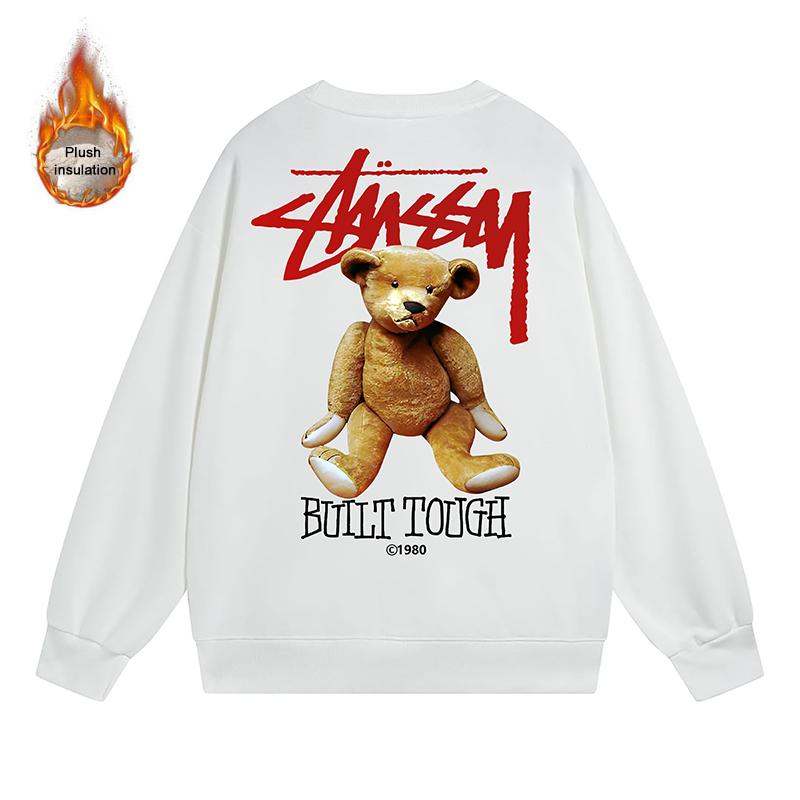 

Stussy 2023 Autumn and Winter Loose High Quality Cotton Thickened and Plush Stussy Cub Print Round Neck Sweater