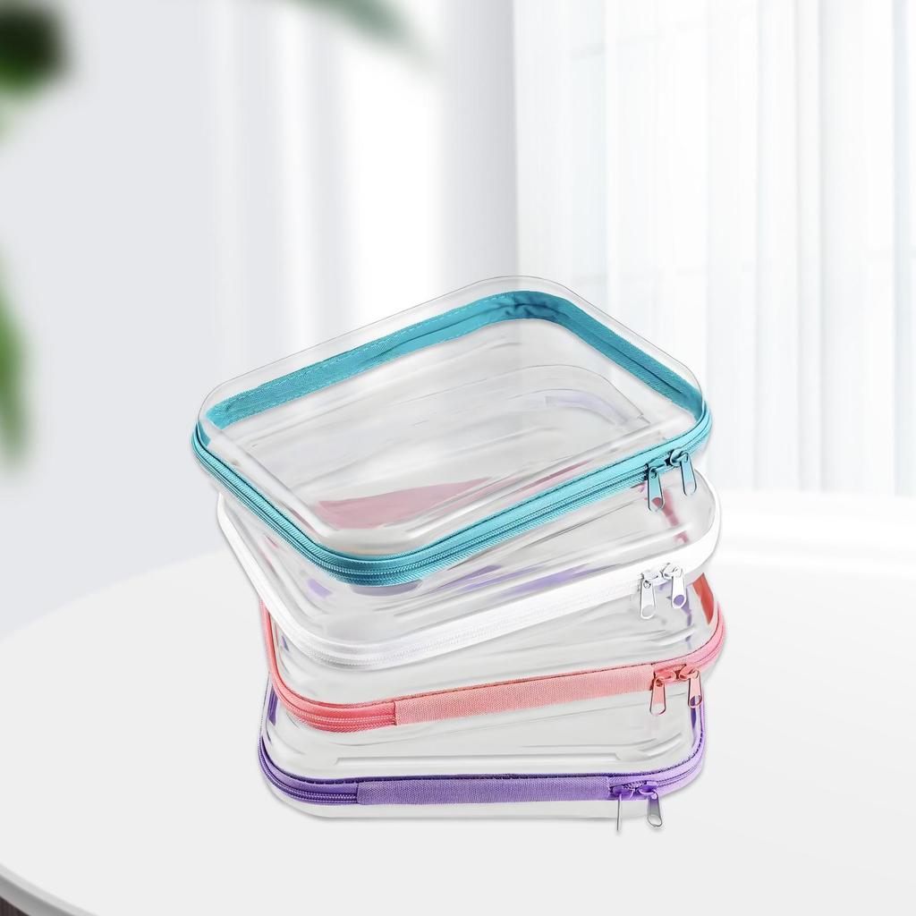 Clear Zipper Bags Clear Pouch Makeup Travel Bags 4 Pieces Storage Containers Toiletry Organizer Pencil Case For Women Travel