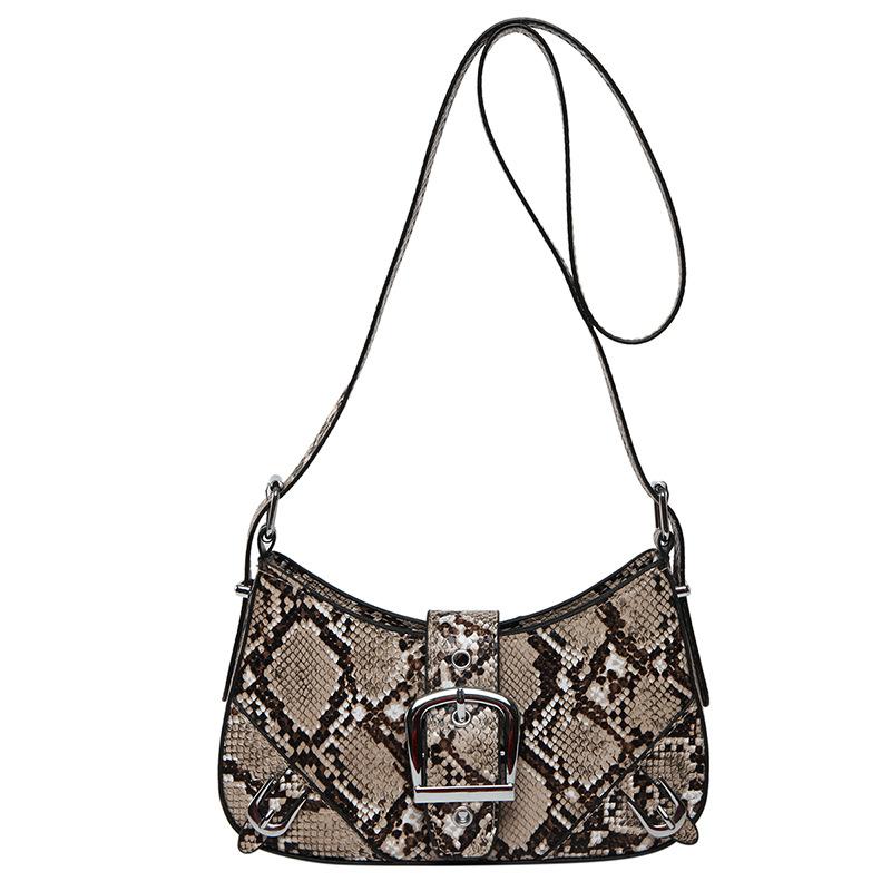 Small bag women's bag new niche snake pattern underarm small square bag fashion single shoulder messenger bag tide