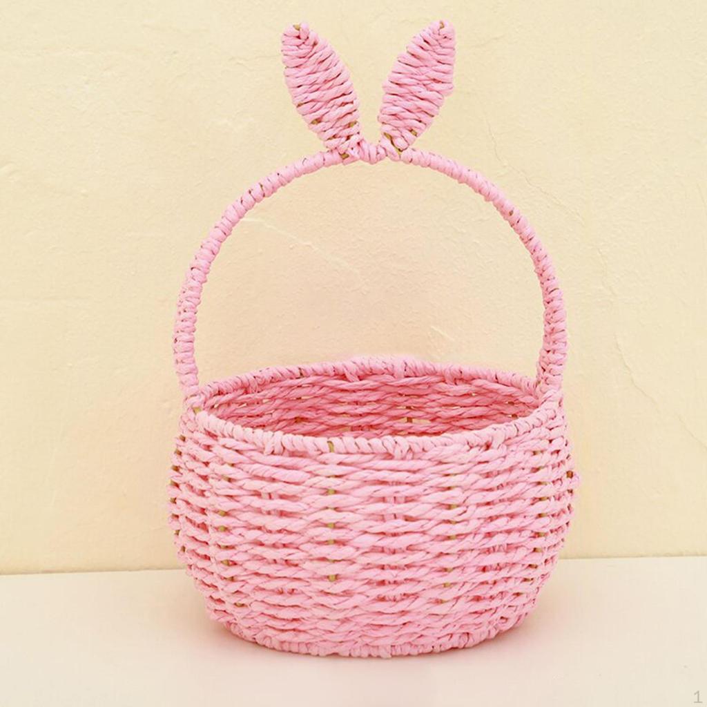 Cestino Intrecciato Con Manico - Decorazione Pasquale Rosa - Foto 7