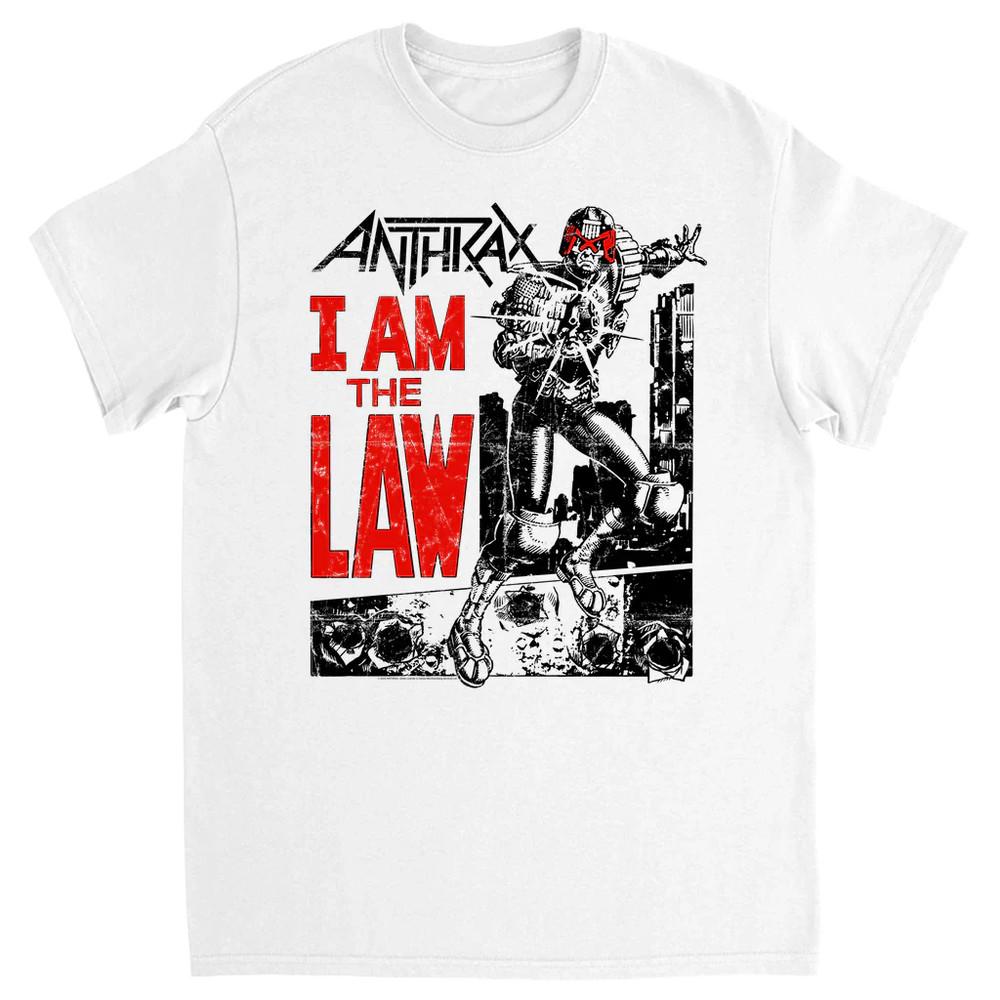 

Rare I AM THE LAW TEE ANTHRAX White unisex T-shirt S-234XL shirt A490 4XL