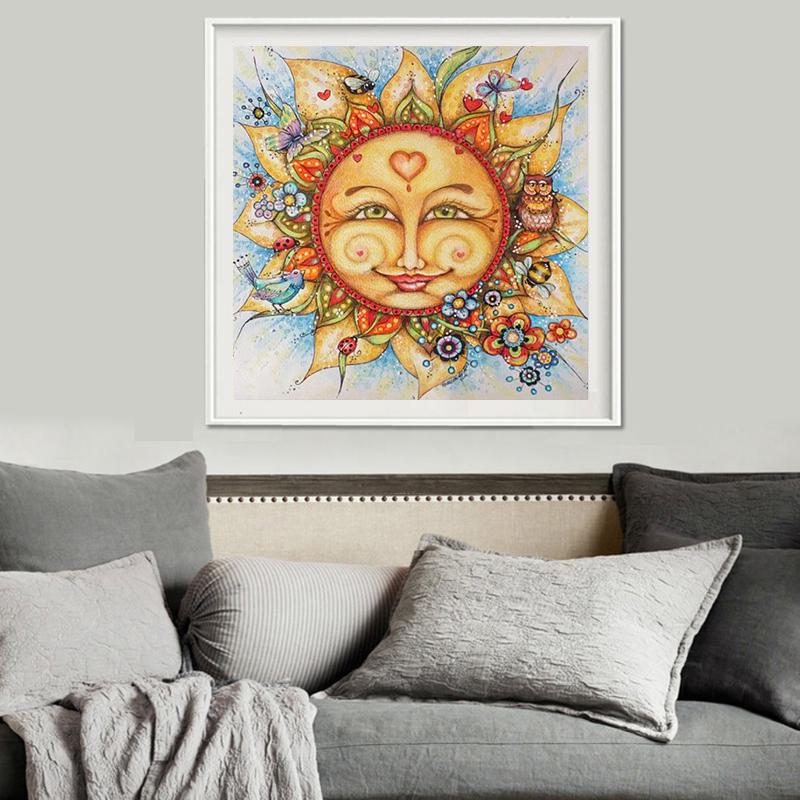 HC 5d diy Diamond Painting Krásné sluneční květiny Cross Stitch Diamantová výšivka Mosaic Diamonds