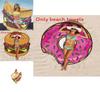 Hamburger Donuts Pizza Design Lustiges Essensmuster Strandtuch Mit Baumwollfutter Für Sommerliche Pooltage