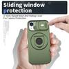 For iPhone 13/14 Phone Case Kickstand Magnetic Back Shell with Slide Camera Cover