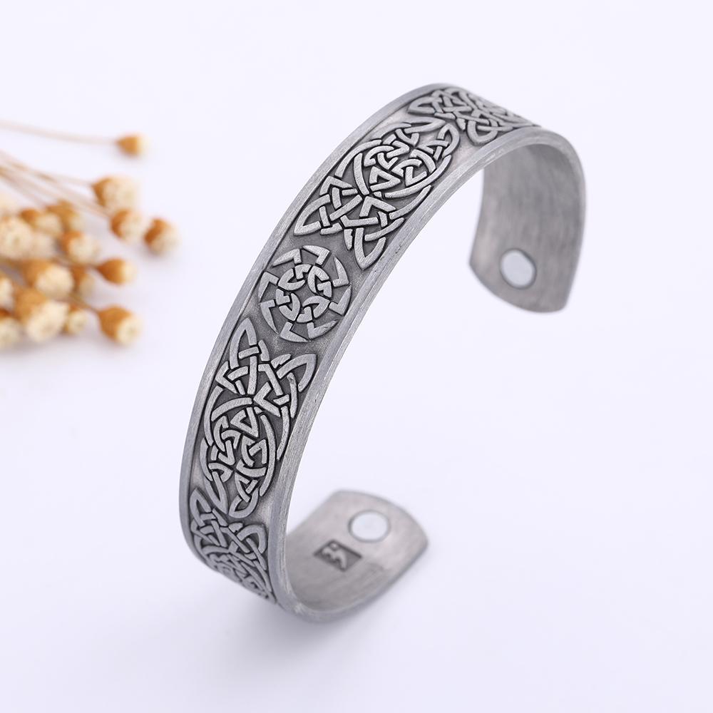Talisman Gesundheitsarmbänder Lebensbaum Glücksknoten Runen Dreifaltigkeit Magnetische Armspangen Damen Herren Verstellbares Armband