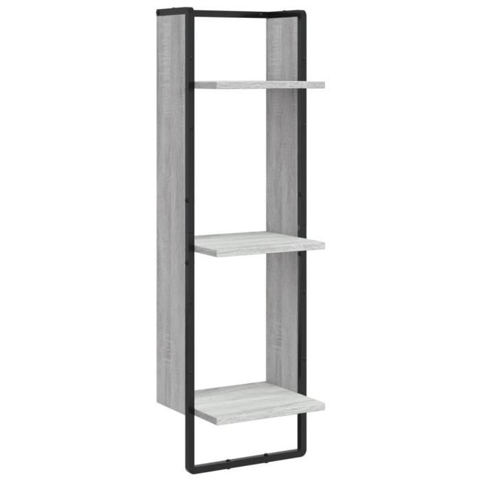 VidaXL Étagère murale 3 niveaux sonoma gris 30x25x100 cm 836306