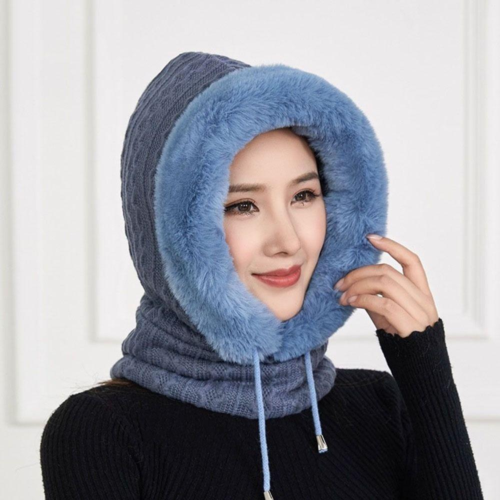 Scarf Neck Warmer Plush Bib Hat Collar Ear Protection Hat Plush Hat Bib Hat Beanie Hat  Hat