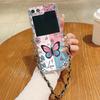 Metal Rope Lanyard Case For Samsung Galaxy Z Flip7 Flip6 Flip5 Flip4 Flip 7 FE 6 5 4 3 5G Beautiful Butterfly Print TPU Cover