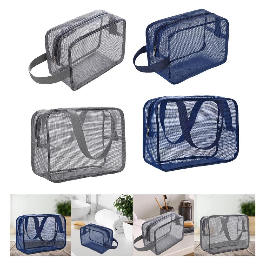 Mesh Toiletry Bag Portable Travel with Handle Storage Bag Shower Essentials Makeup Bag Bath Bag Gym Bag for Guys Women Men Girls