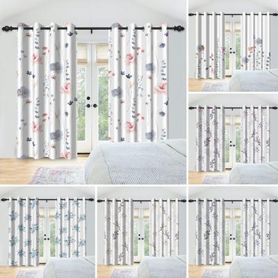 2Pcs/Set Floral And Leaves Curtain Boho Branch Tree Plant Patterned Bedroom Living Room Decoration Blackout Polyester Curtains