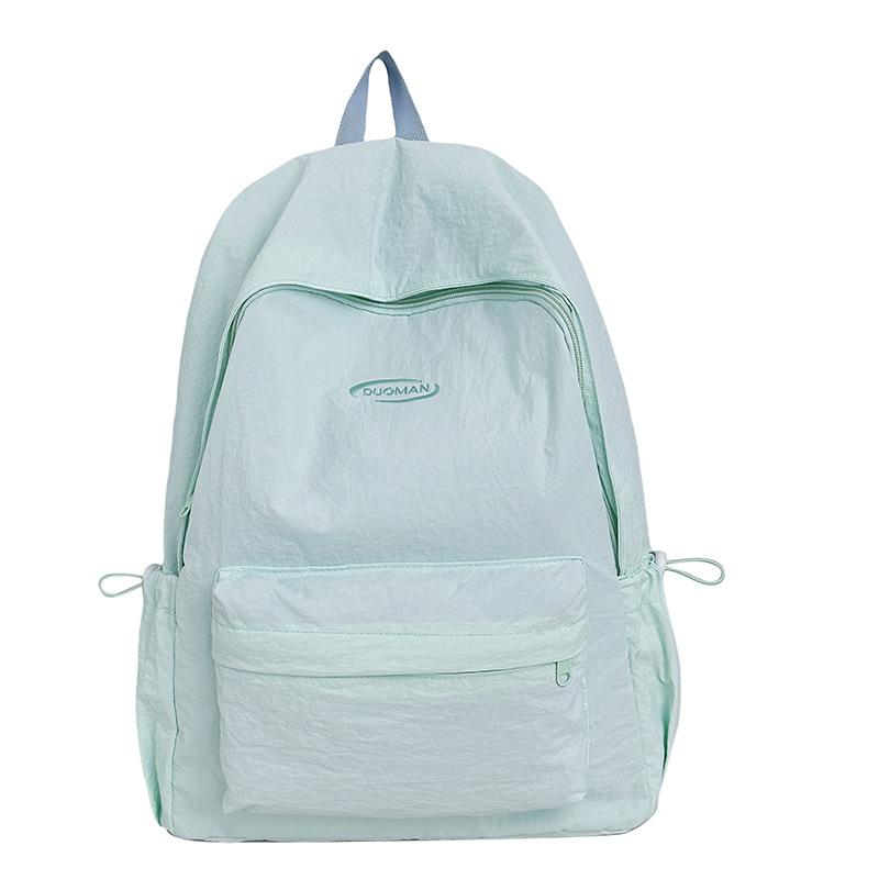 Schoolbag small fresh solid color schoolbag female college student versatile backpack high value travel simple lightweight research small backpack