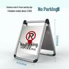 Stainless Steel No Parking, Caution Slippery, A-Frame Folding Sign