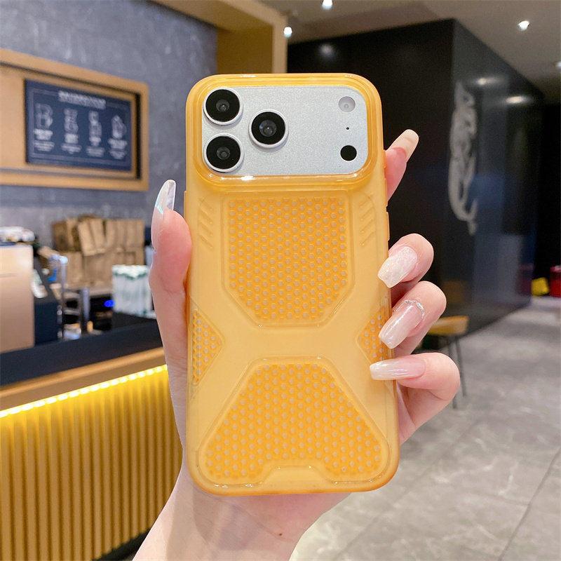 Applicable to iPhone17Pro mobile phone case Bingfeng jelly Apple 16 mecha summer heat dissipation and anti-drop TPU protective case