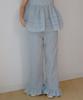 Okuka Summer String Frill Pants - Blue Check