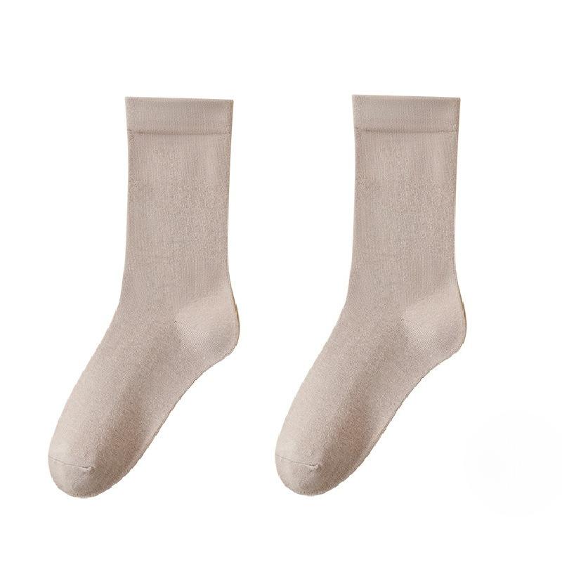 Girls Spring and Summer Sweat Absorbing Pure Cotton Comfortable Boneless Yuezi Long Tube Pile Socks