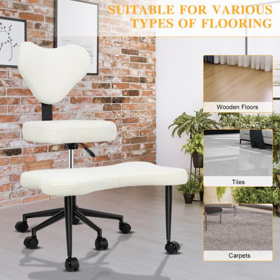 Yoga Meditation Chair with Back Support, Adjustable Cross-Legged Office Chair with Wheels