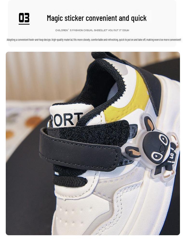 2026 Kids' Soft-Soled White Walking & Skate Shoes – Trendy Spring/Autumn Style for Boys & Girls