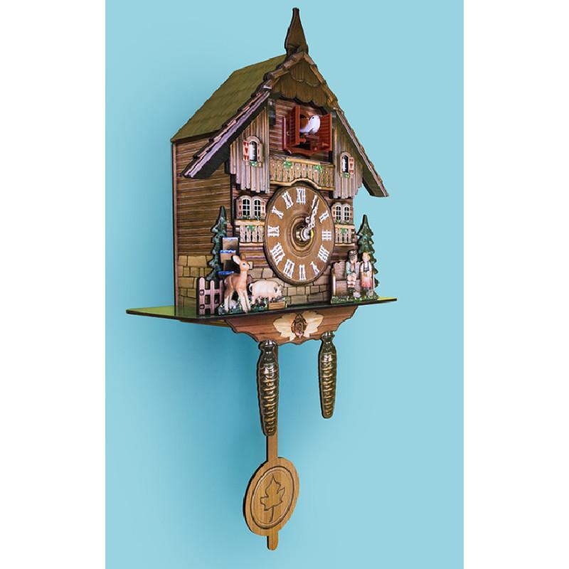 Wall Clock Contemporary With Acoustic Cuckoo For Interior Living Household Room