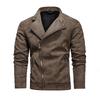 New Men's Asymmetrical Zipper Leather Motorcycle Jacket - European & American Style