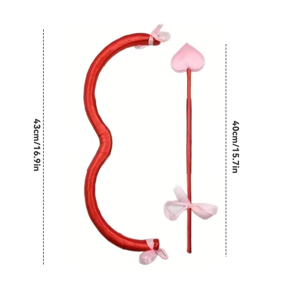 Cupid's Bow and Arrow Set Valentine's Day Weddings Decor Photobooth Props Romantic Angel Costume Couple Party Accessories