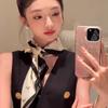 Women's Scarf Black and White Classic Versatile Thin Scarf Small Horse Head Gentle Elegant Graceful Internet Celebrity 70cm Small Square Towel