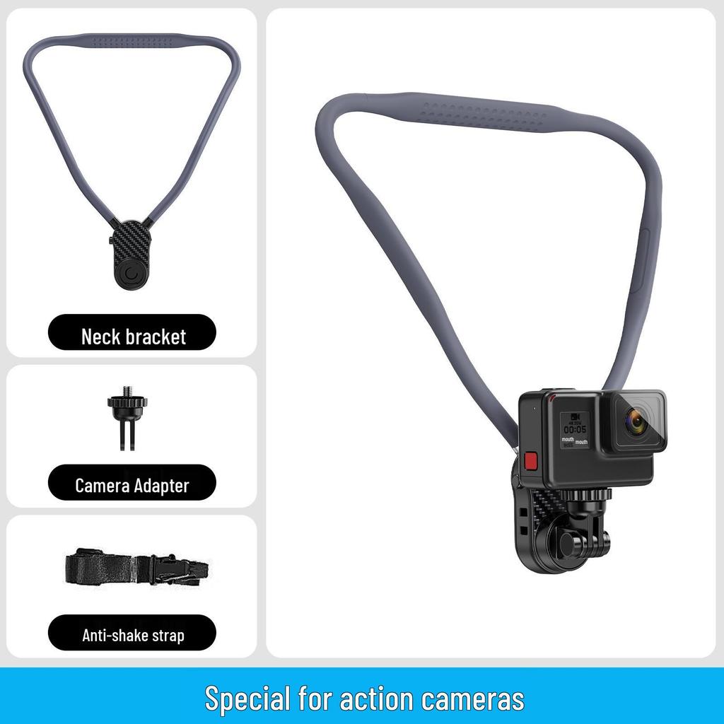Neck-Mounted Magnetic Bracket for First-Person View Shooting: Outdoor Sports Camera & Phone Holder for Climbing, Fishing, and Cycling