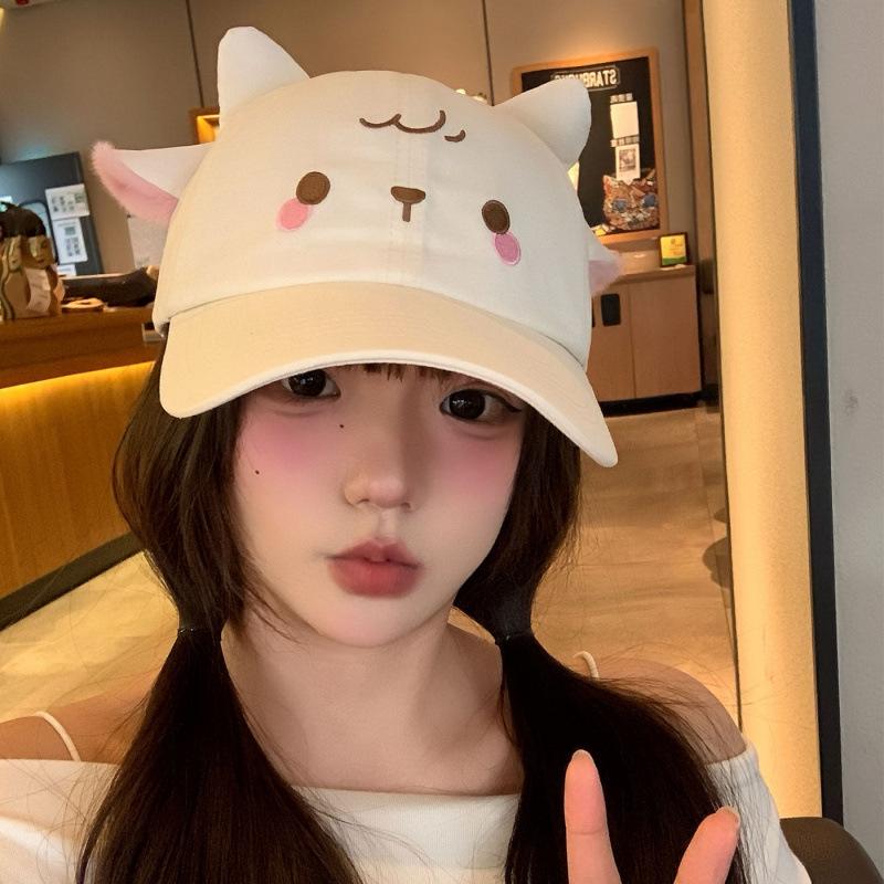 Japanese Women'S Three-Dimensional Ears Embroidered Cap Student Versatile Sun Hat