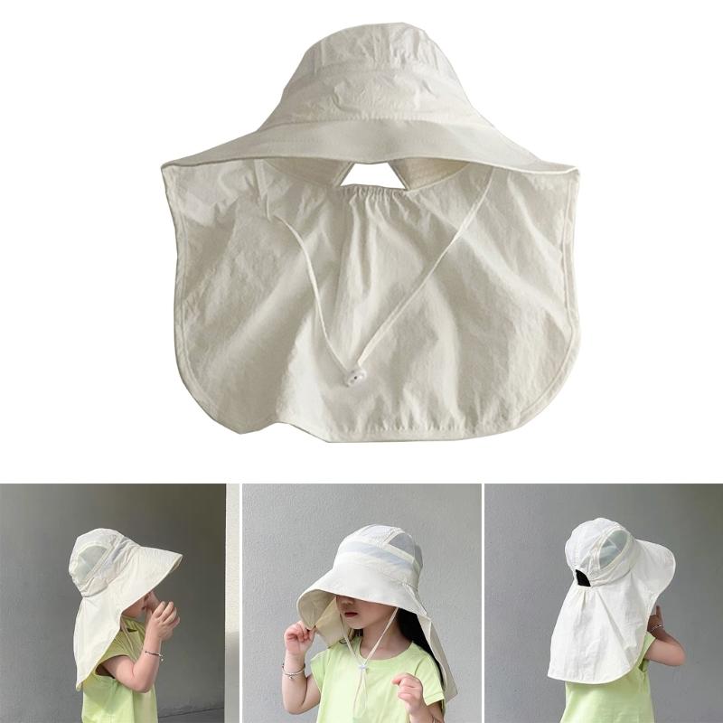 Baby Sun Hat Summer Toddler Sun Hat Breathable Baby Hat with Neck Flap Infant Baby Girl Boy Sun Hat Lightweight Swim Hat